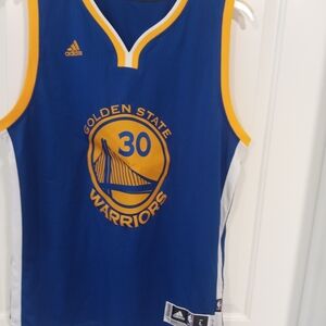 Steph Curry Warriors Fanatics Authentic NBA Adidas Blue Swingman Jersey